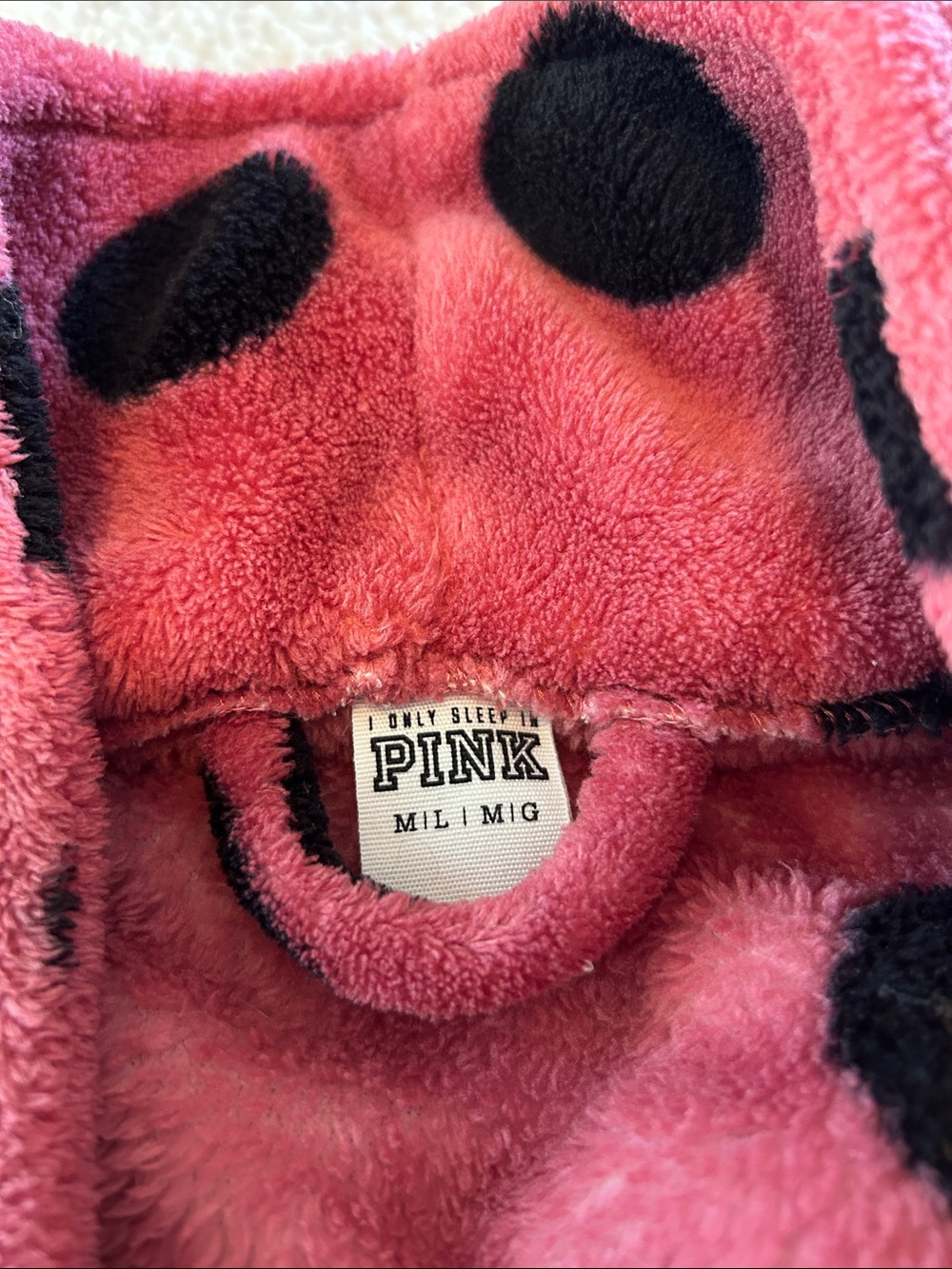 PINK Victoria's Secret Pink Robe with Black Polka Dots - Picture 4 of 7